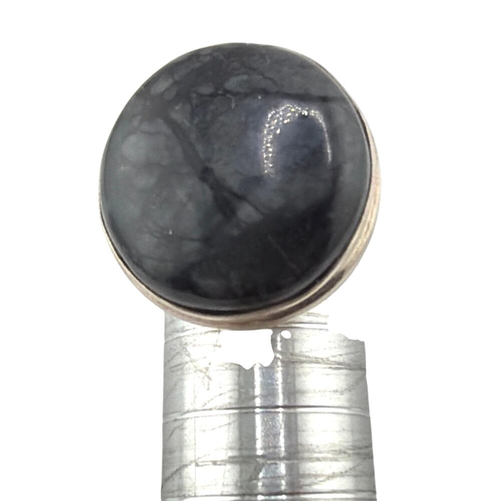Large Larvikite Statement Ring Bohemian Artisan Sterling Silver Jewelry 5
